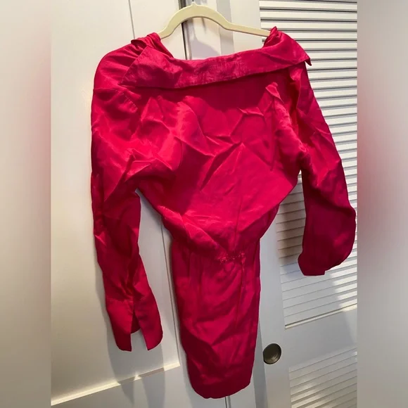 Hot pink mini Zara long sleeve dress - Picture 2 of 3